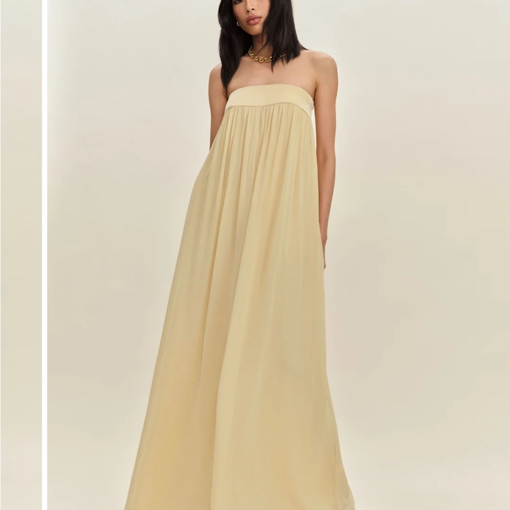 Reformation Strapless Cream Maxi Dress